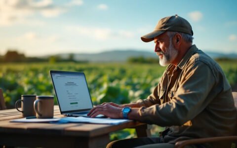 Imagem mostra produtor rural buscando informações de como se cadastrar no MEI